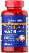 Омега 3 Triple Strength Omega-3 Fish Oil 1400 mg 120 капс риб'ячий жир, фото 3
