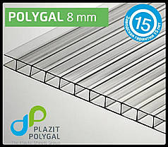 Полікарбонат - стільниковий бронза прозорий 8 мм лист 2050/6000 Полигаль стандарт.