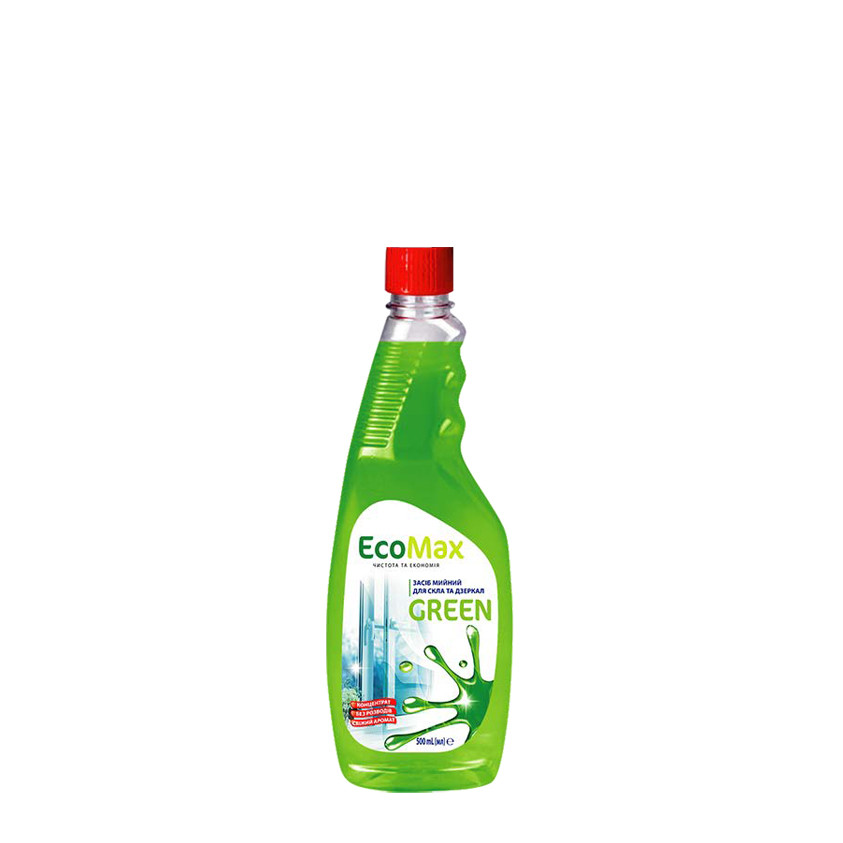 Засіб для миття дзеркал та скла EcoMax 0,5 л GREEN