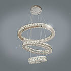 Кришталева підвісна світлодіодна LED люстра з пультом управління колір каркасу хром D-8353/560+400+230, фото 2