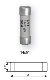 Предохранители цилиндрические CH 14 x 51 gG, 50A 500/400V - фото 4 - id-p17812477