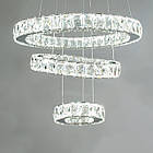 Кришталева підвісна світлодіодна люстра "Кола Сатурна" 56 Вт на пульті д/у LS-8312-6A/480+340+190, фото 2