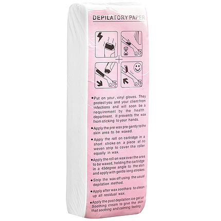 Бумага для депиляции полоски 7х19.6 см 100 шт Depilatory Paper, фото 1