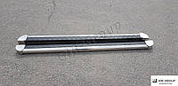 Пороги боковые труба с листом Nissan Navara (2005-2014) D60 Silver-black-inside