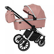 Універсальна коляска 3 в 1 Carello Optima CRL-6504 Hot Pink Текстиль льон Сумка для мами, фото 3
