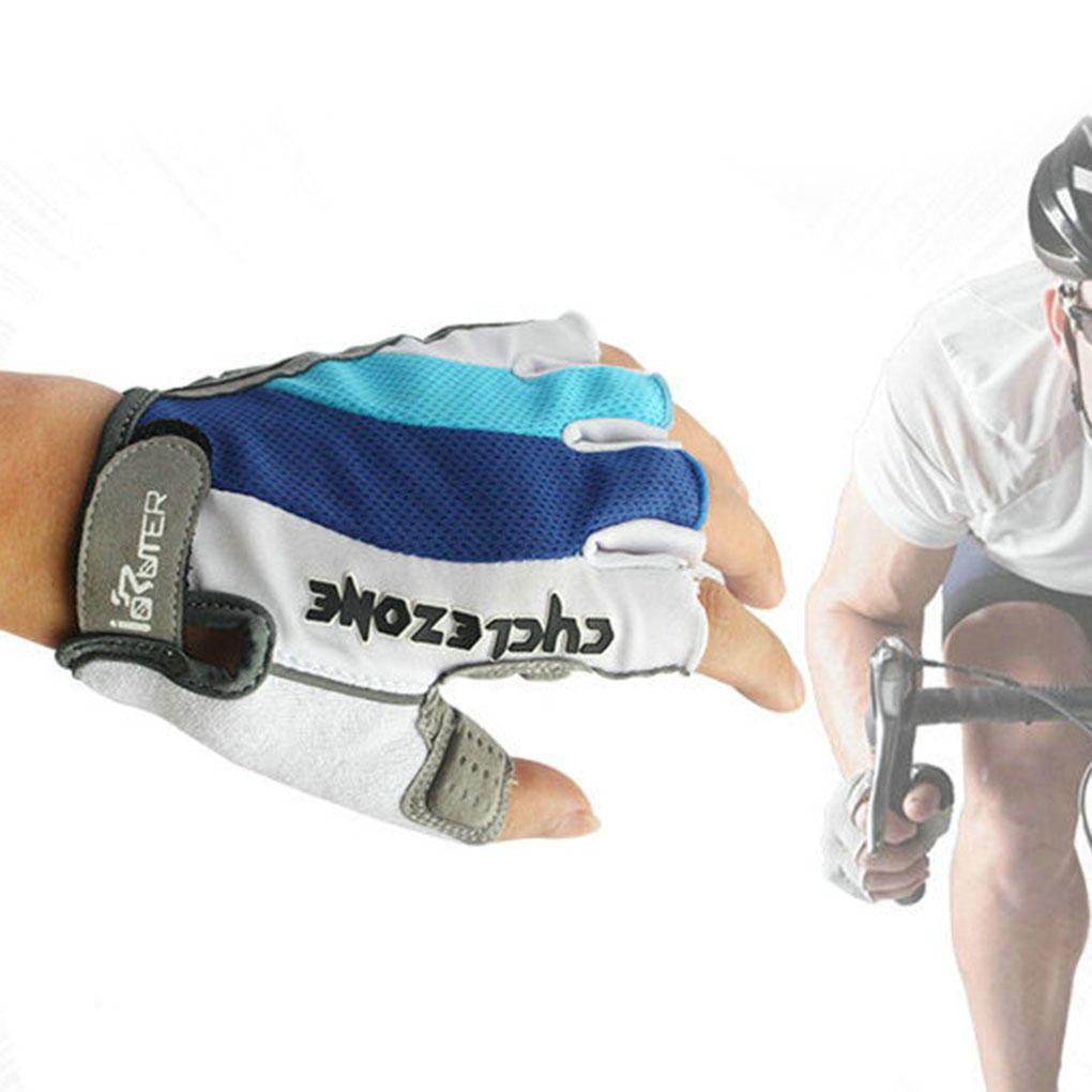 Перчатки велосипедные Cyclezone гелевые беспалые вело велоперчатки White-Blue XL - фото 7 - id-p1429173376