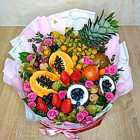 Букет с экзотических фруктов и цветов