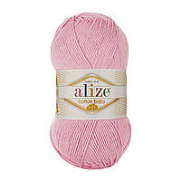 Alize COTTON BABY SOFT (Коттон Бейби Софт) № 185 ярко-розовый (Пряжа хлопок с акрилом, нитки для вязания)