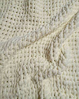 Детский плюшевый плед ручной работы, крестильное одеяльце молочного цвета 100/90 см