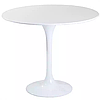 Білий круглий стіл обідній, стіл на кухню, кухонний стіл D-80, стіл на круглому подстолье Tulip білий МДФ, фото 4