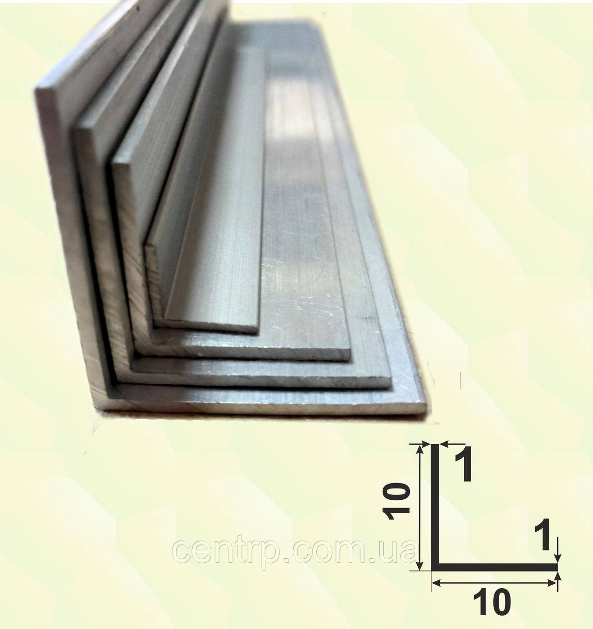 Декоративный алюминиевый уголок 10х10х1 равнополочный равносторонний 3,0 м. - фото 1 - id-p538360856