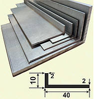 Уголок алюминиевый 40х10х2 разнополочный разносторонний 3,0 м.