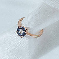 Золотое женское кольцо Маркизы топаз London Blue (камень в камне)