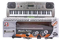 Детский орган пианино синтезатор с микрофоном MQ-807USB батарейки 54 клавиши аккумулятор LCD Display MP3