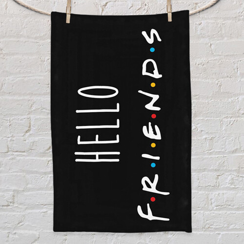 Рушник маленьке з принтом Hello friends