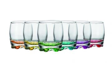 Набір стопок adora з кольоровим дном 80 мл 6 шт Gurallar art craft