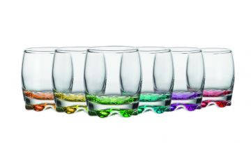 Набір стопок adora з кольоровим дном 80 мл 6 шт Gurallar art craft, фото 1