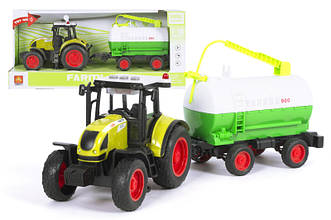 Іграшковий трактор з причепом спецтехніка WY900A інерційний звук світло