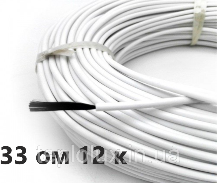 33 Ом/м. Нагрівальний кабель для обігріву резервуарів | 33ом/метр, ізоляція - силікон | Nova Therm
