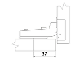 Петля напівнакладна Slide-on GIFF Т1 d=35 Н=0 нікель (1/2), фото 3
