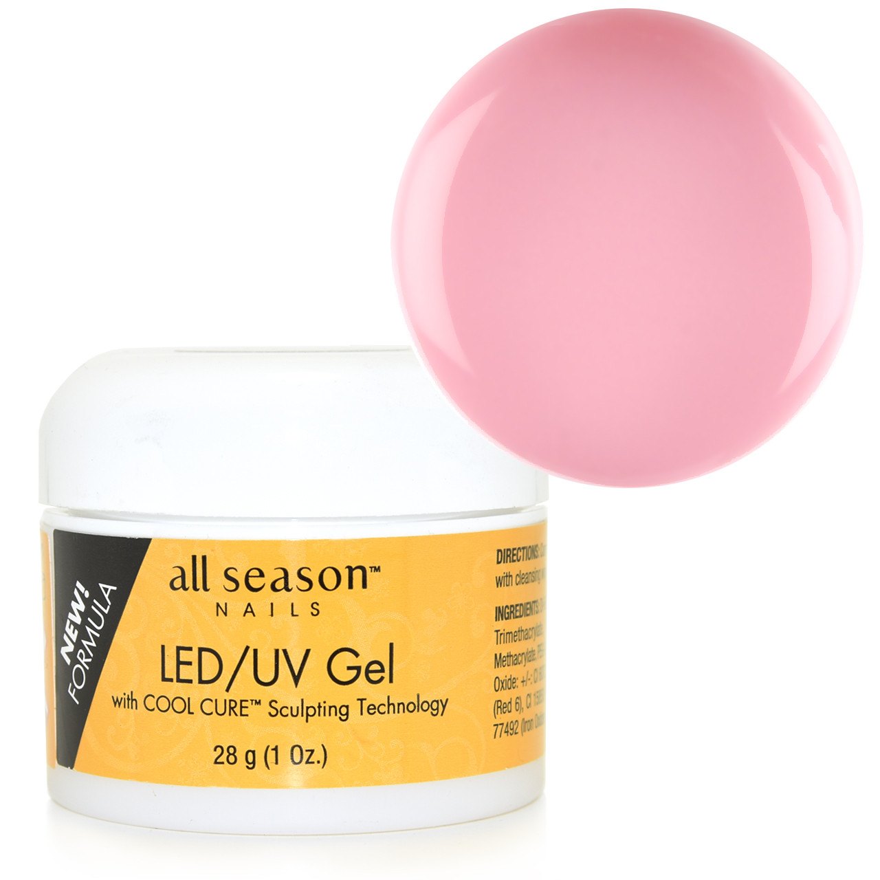 Прозоро-рожевий LED/UV-гель All Season Pink, 28 г