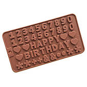 Силіконова форма цифри Happy Birthday