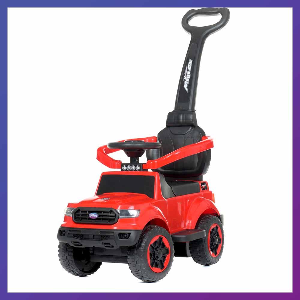 Дитячий електромобіль-толокар Ford М 4564B з батьківською ручкою 2в1 червоний, фото 1