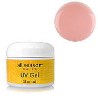 Прозоро-рожевий UV-гель для нарощування нігтів All Season Pink, 28 г
