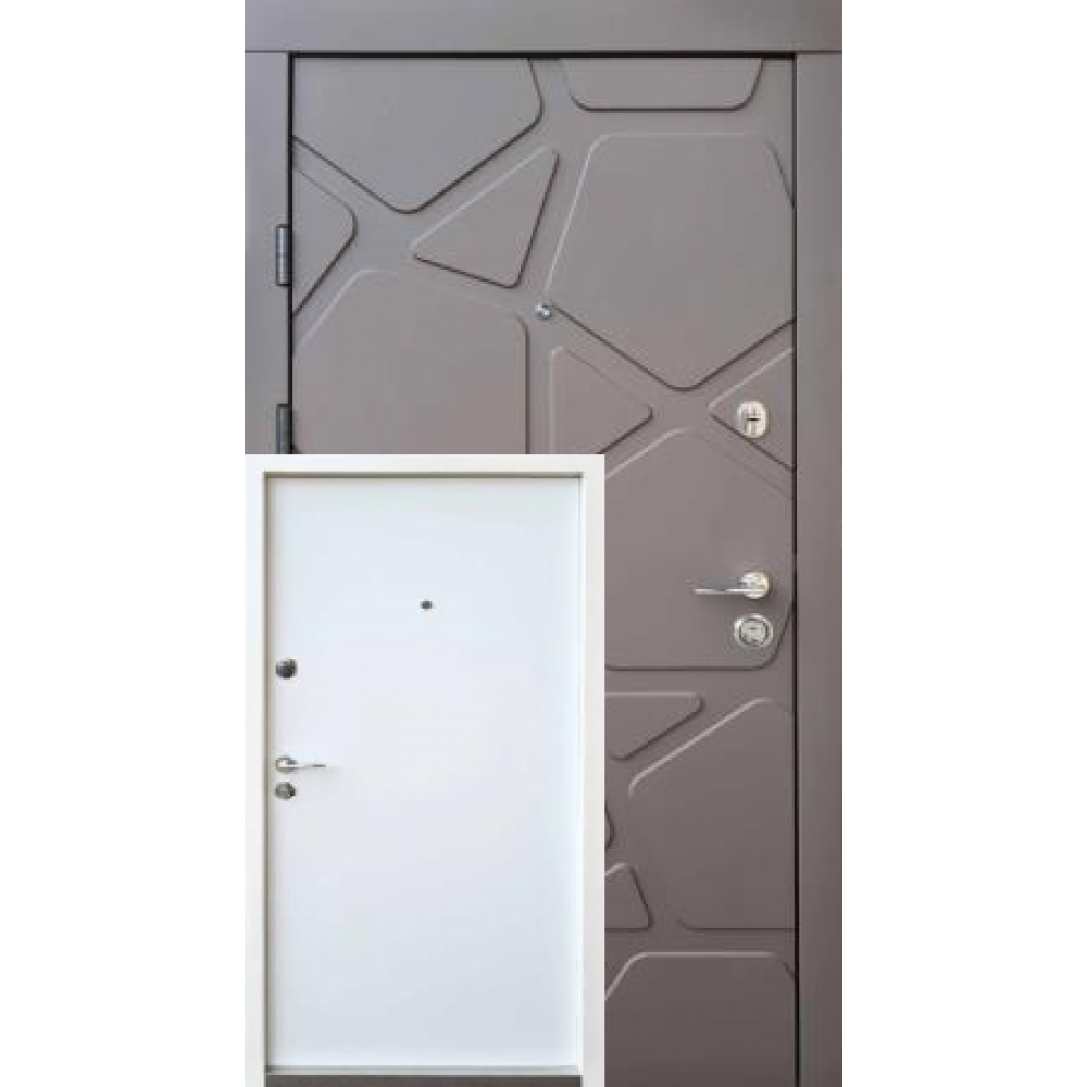 Вхідні двері Qdoors Преміум Делюкс/Глади карамельне дерево софт/біле дерево короб 2 кольори