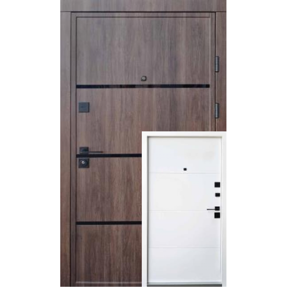 Вхідні двері Qdoors Ультра Аккорд-Ас дуб табак/біле дерево