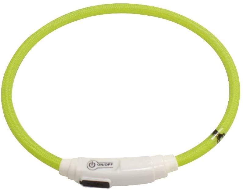 Світлодіодний нашийник 40 см з USB для зарядки Croci салатовий, фото 1
