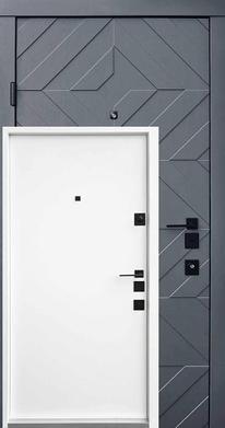 Вхідні двері Qdoors Авангард Тіффані грифель структ софт/біла емаль короб 2 кольори