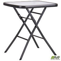 Садовый складной стол AMF Mexico 60х60 см каркас металл темно-серый квадратная столешница стекло