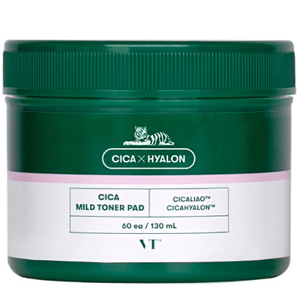 М'які тонер-педи для обличчя з центелою VT Cosmetics Cica Mild Toner Pad 60 шт, фото 1