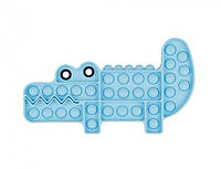 Антистресс - игрушка Pop It Голубой Крокодил Поп Ит бесконечная пупырка