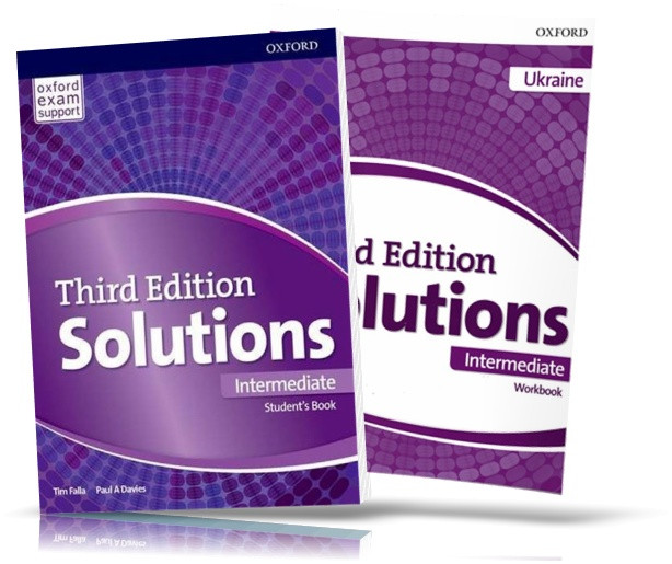 Solutions Intermediate, Student's book + Workbook / Навчитель + зошит англійської мови