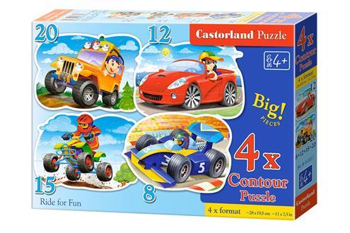 4 пазла 8+12+15+20 елементів "Покататися в своє задоволення", B~043057 | Castorland
