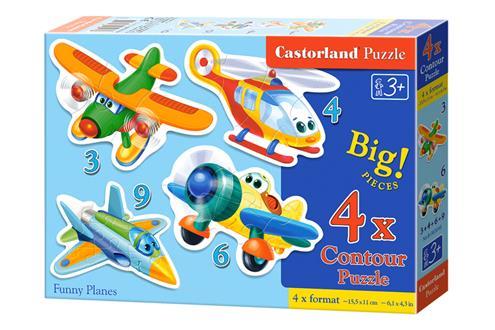 4 пазла 3+4+6+9 елементів "Смішні Літаки", B~005048 | Castorland