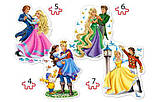4 пазла 4+5+6+7 елементів "Любов принцес", B~04461 | Castorland, фото 2