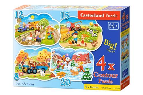 4 пазла 8+12+15+20 елементів "Чотири сезони", B~043019 | Castorland
