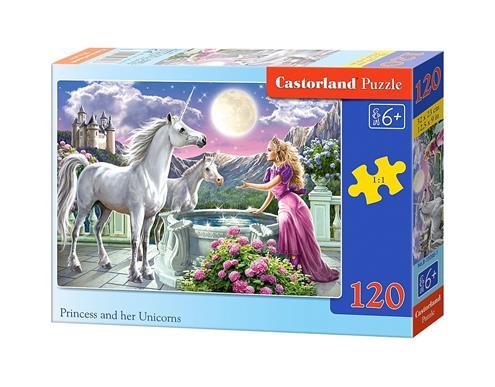 Пазли 120 елементів "Принцеса і її єдинороги", B~13098 | Castorland
