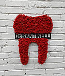 Декоративний зуб з моху на стіну. логотип стоматології, назва стоматології чи ім'я лікаря від 30 см до 1 м, фото 5