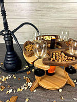Деревянный винный столик на складных ножках: 33х33х17см. Деревянная менажница, доска для подачи