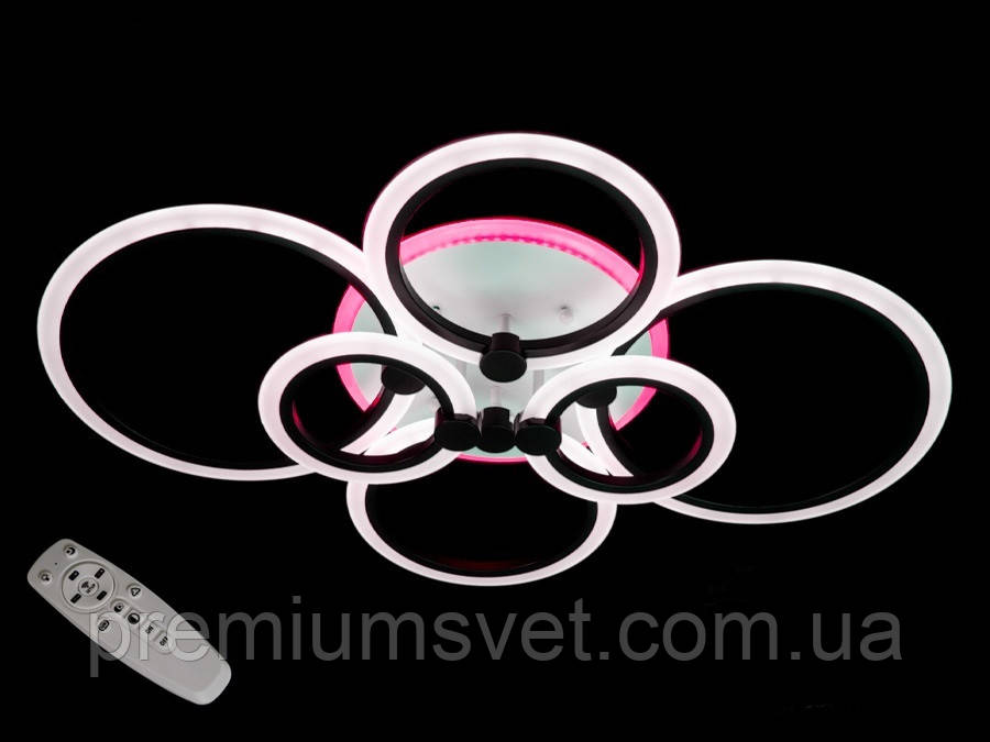 Люстра світлодіодна стельова A8022/6 BK LED 3color dimmer, фото 1