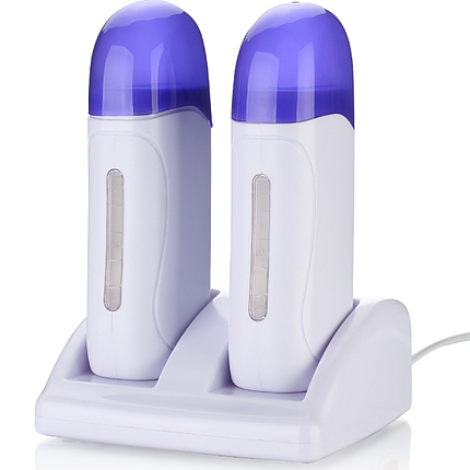 Воскоплав двокасетний (Wax Depilatory Heater) 2в1 з підставкою для депіляції волосся, фото 1