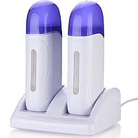 Воскоплав двухкассетный (Wax Depilatory Heater) 2в1 с подставкой для депиляции волос