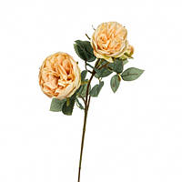 Искусственная ветка Пионовидная роза кремовая 57 см