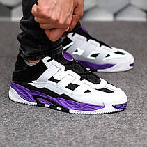 Чоловічі кросівки Adidas Niteball White Black Purple FX0361, фото 6