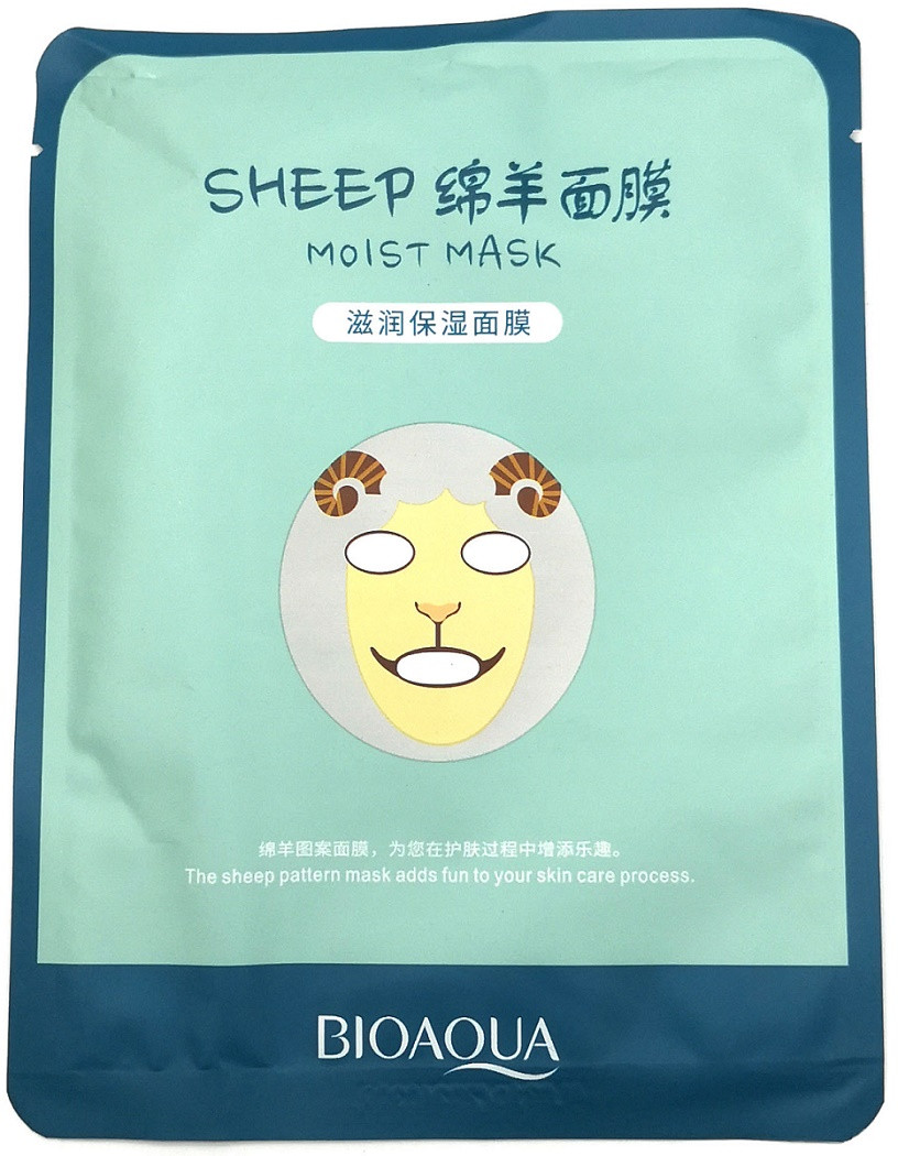Тканинна Маска для обличчя BIOAQUA Animal Sheep Nourish Mask, що освітлює для запобігання сухості, 30гр.