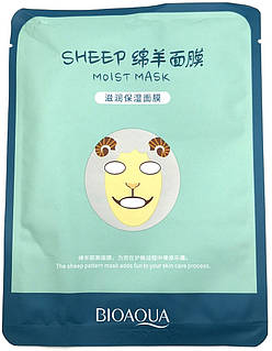 Тканевая Маска для лица BIOAQUA Animal Sheep Nourish Mask осветляющая для предотвращения сухости, 30гр.